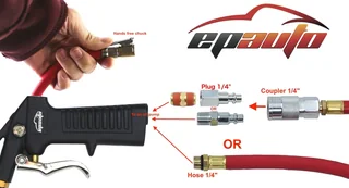 Tire Inflator Gauge with Hose, 120 PSI, thumbnail 2
