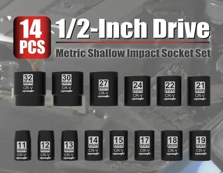 1/2 in. Metric Shallow Impact Socket Set, thumbnail 2