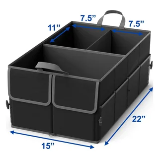 Foldable Trunk Organizer, 3 Compartments, thumbnail 3